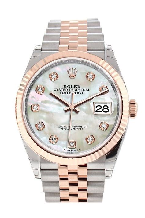 mother of pearl rolex women& 39|rolex 36mm datejust diamond bezel.